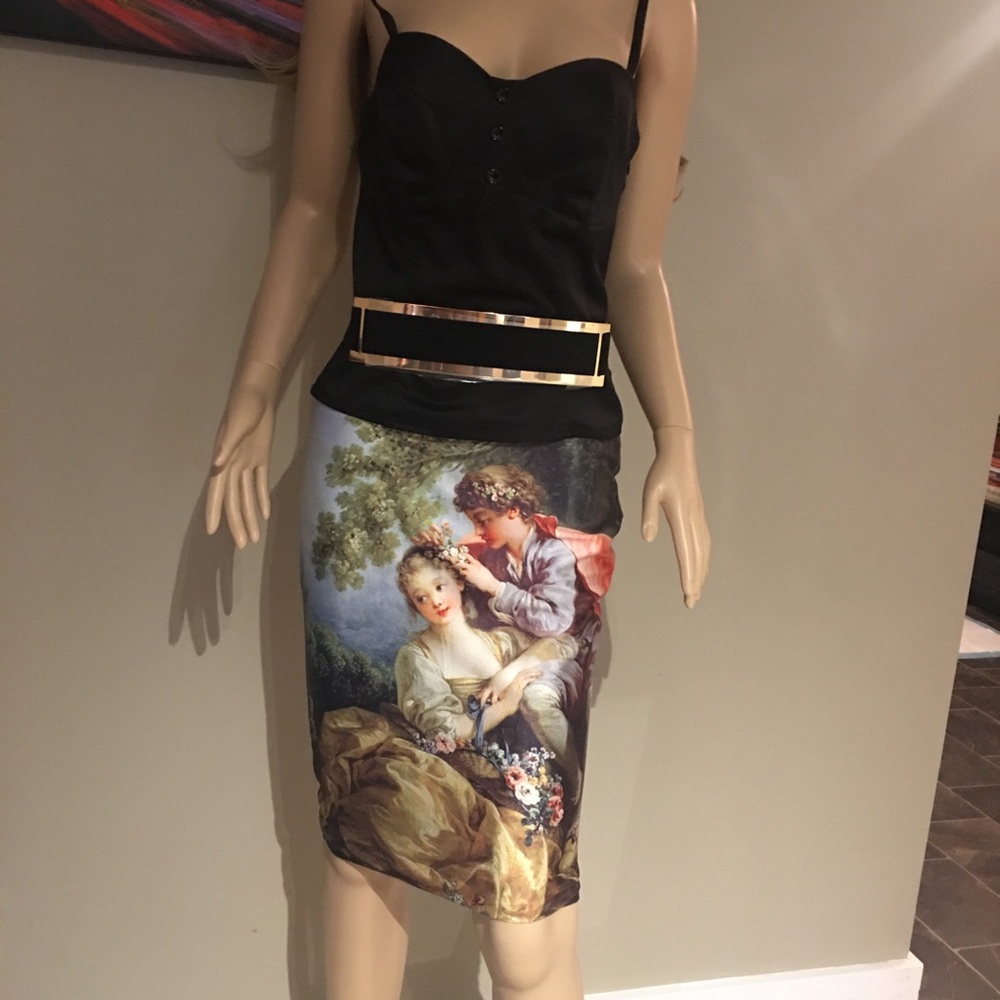 Art midi angels skirt SOLD✅